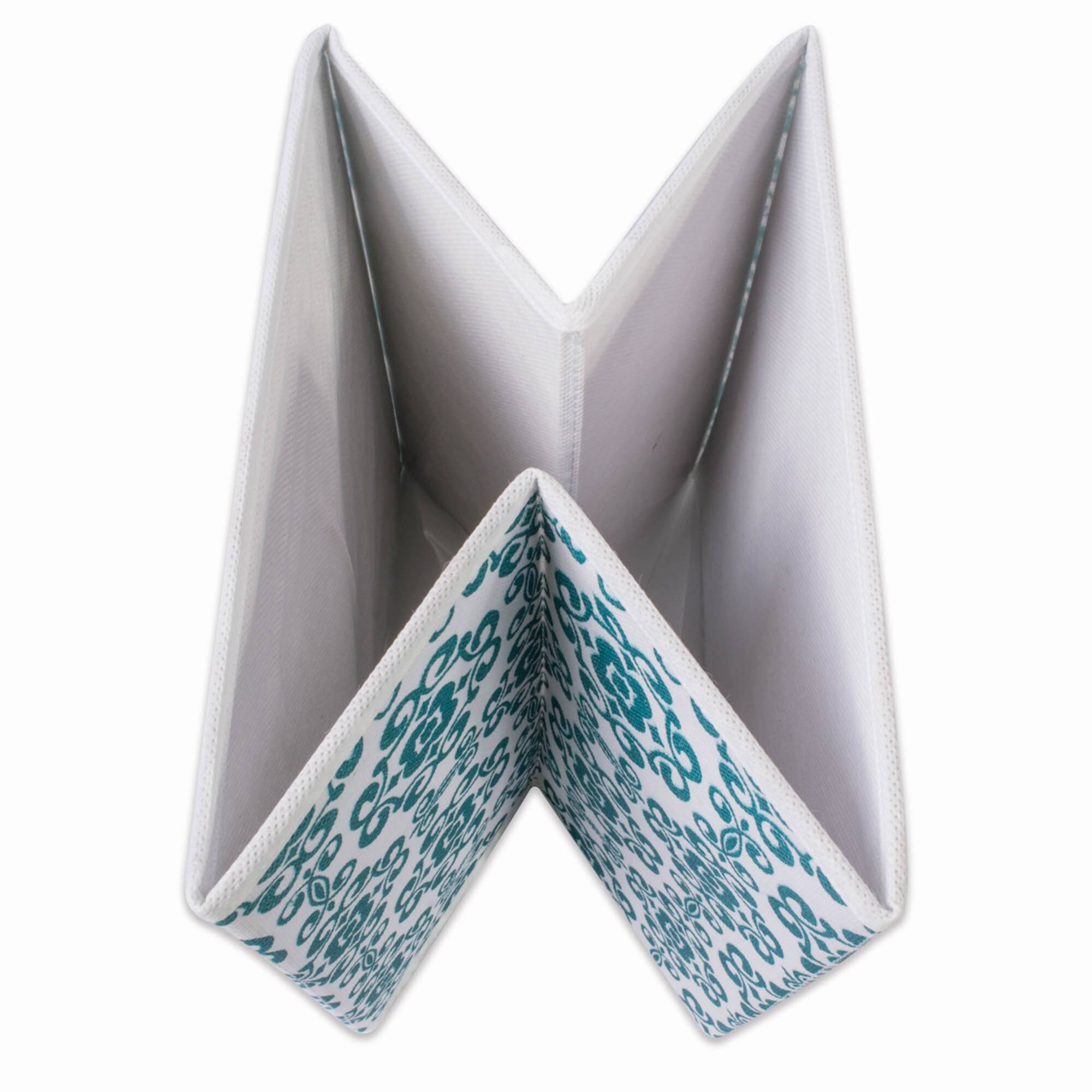 DII® 13" Teal Scroll Non-Woven Fabric Cubes, 2ct.